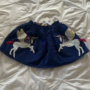 NWT - Mini Boden Navy Unicorn Corduroy Skirt  Size 5/6